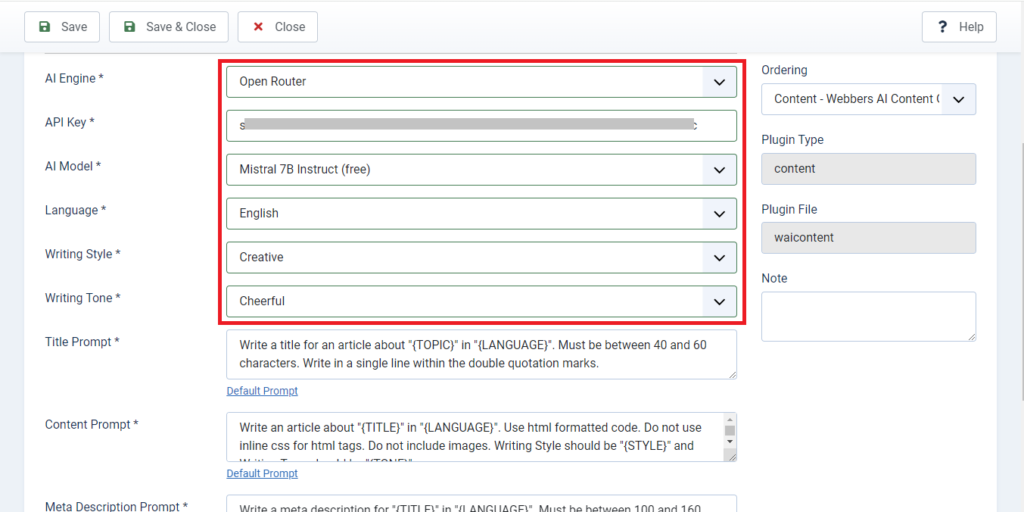 openrouter config